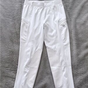 Sanity girls white equestrian/horseback riding leggings for Juniors (Sz Large)
